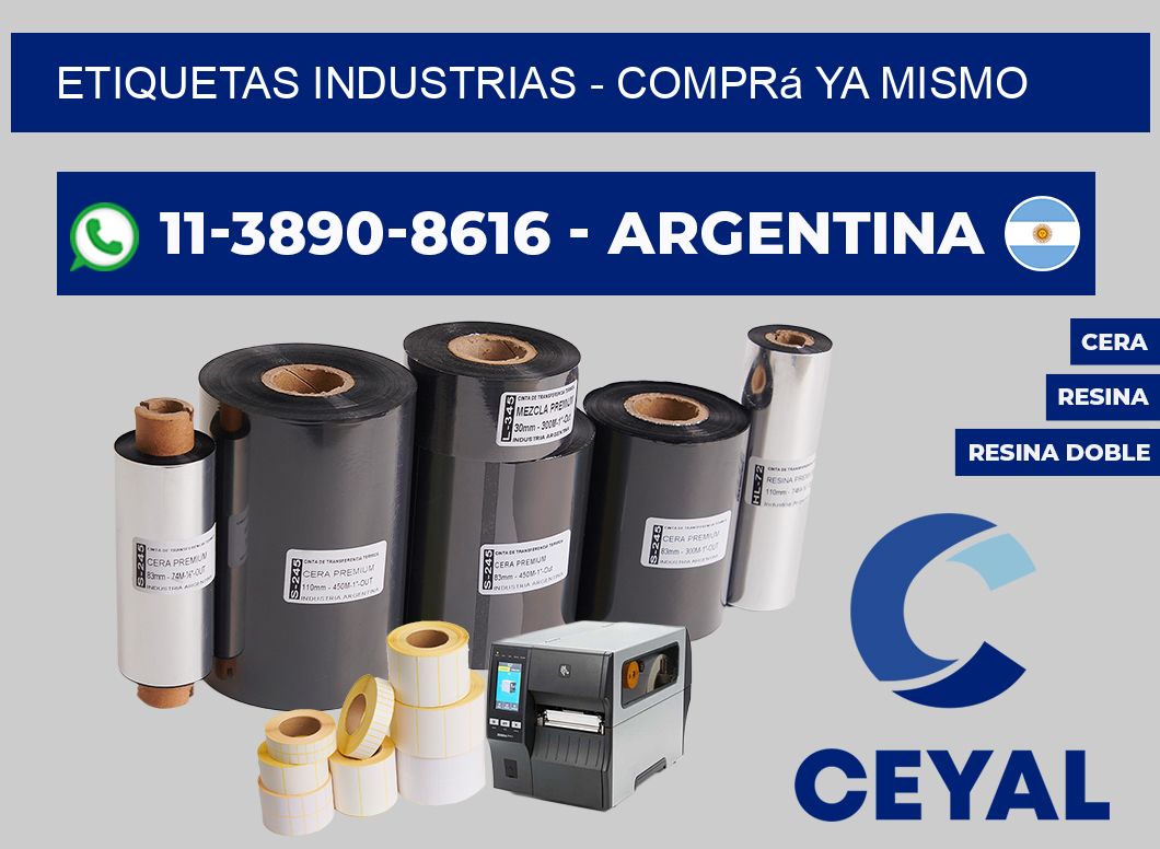 ETIQUETAS INDUSTRIAS - Comprá ya mismo