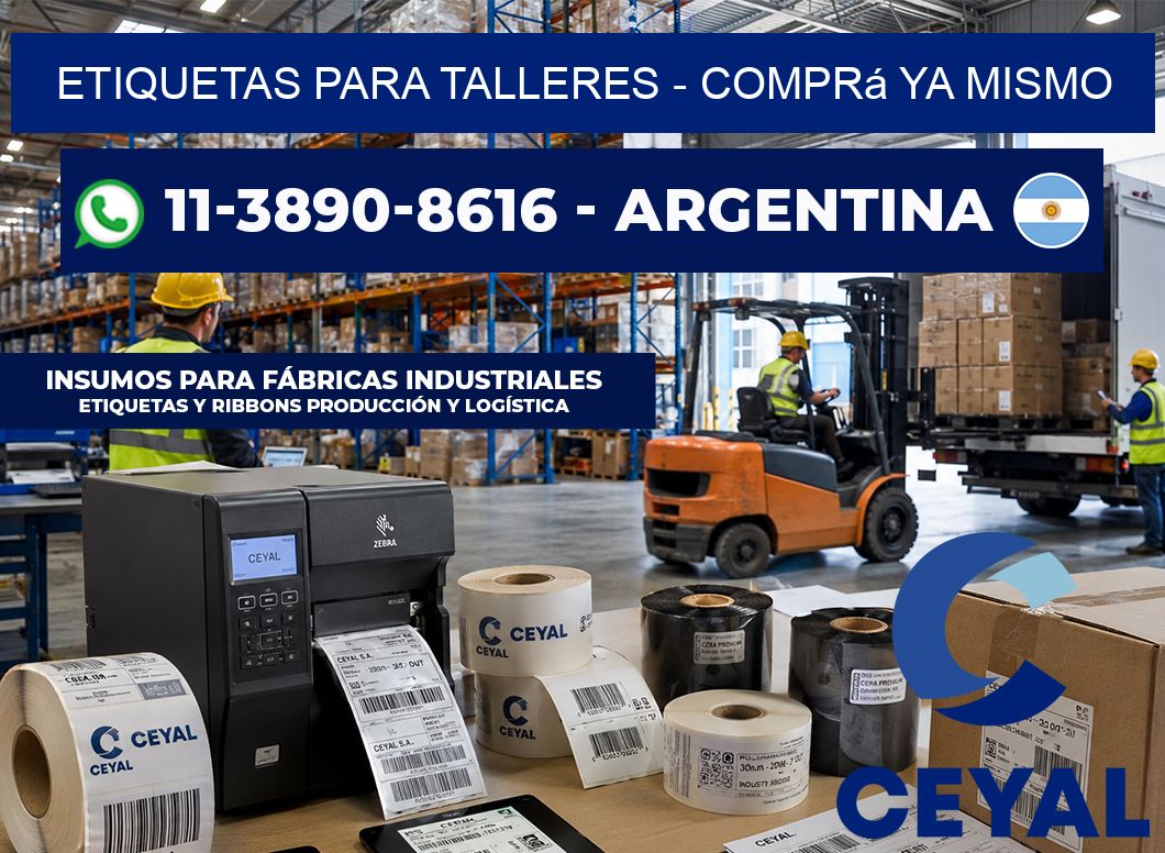ETIQUETAS PARA TALLERES - Comprá ya mismo