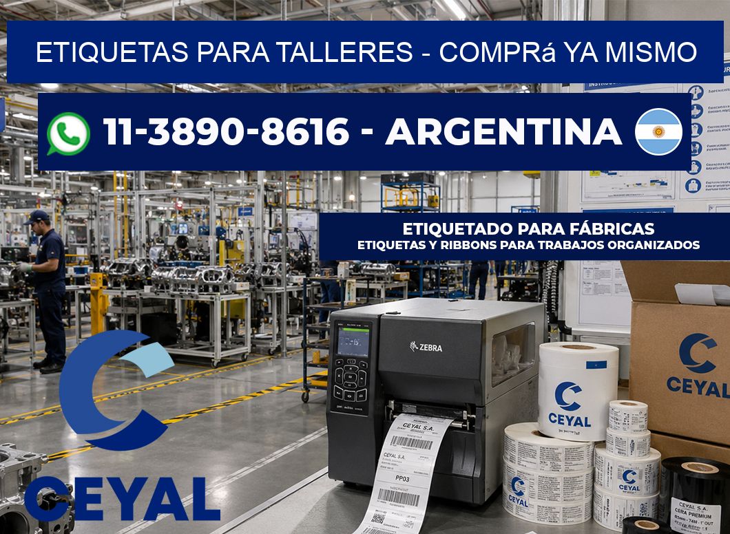 ETIQUETAS PARA TALLERES - Comprá ya mismo