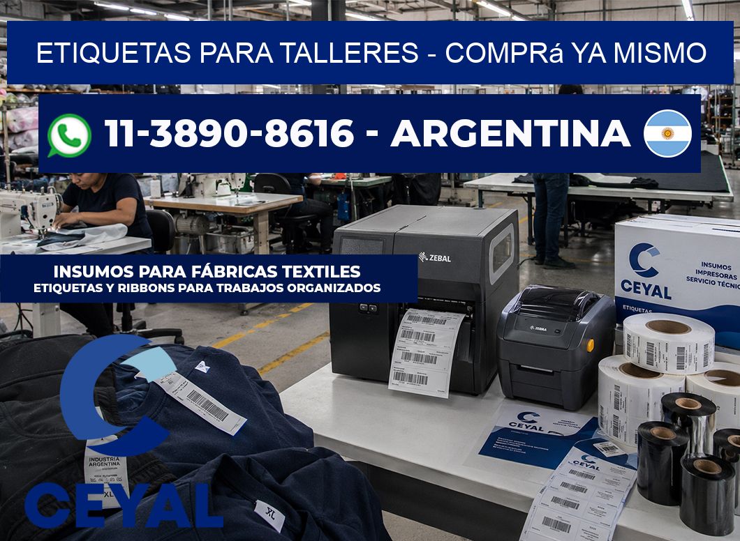 ETIQUETAS PARA TALLERES - Comprá ya mismo