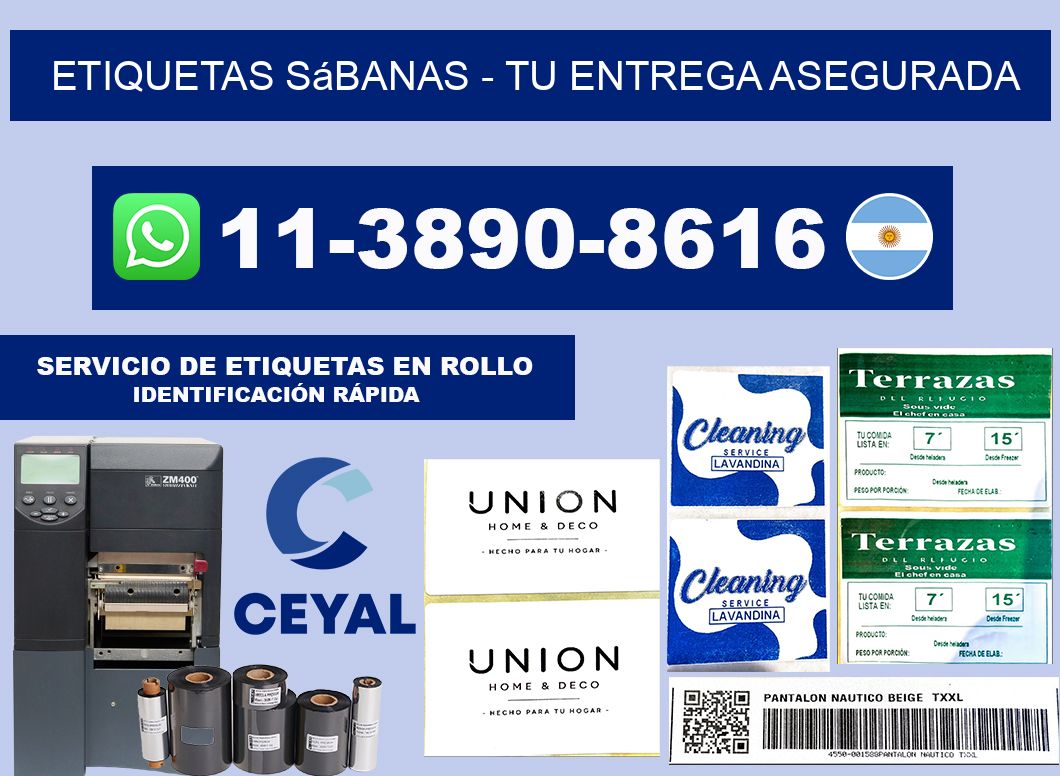 Etiquetas Sábanas - Tu entrega asegurada