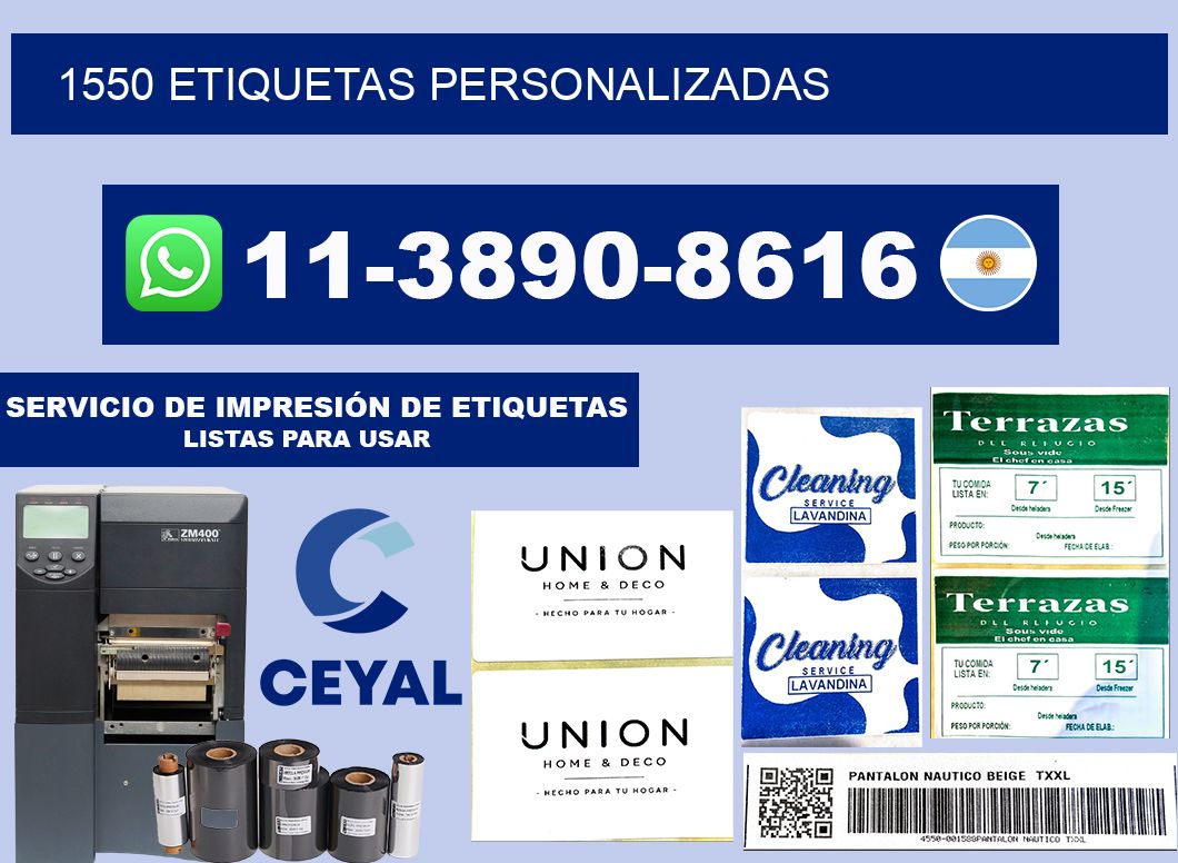 1550 ETIQUETAS PERSONALIZADAS