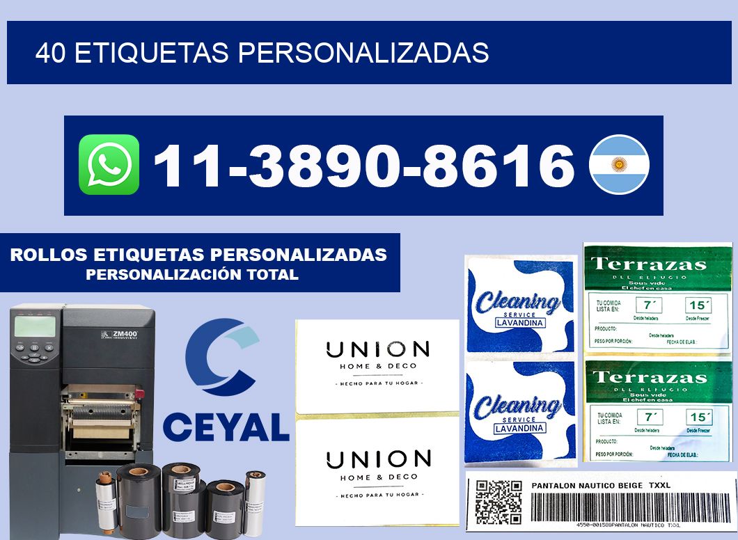 40 ETIQUETAS PERSONALIZADAS