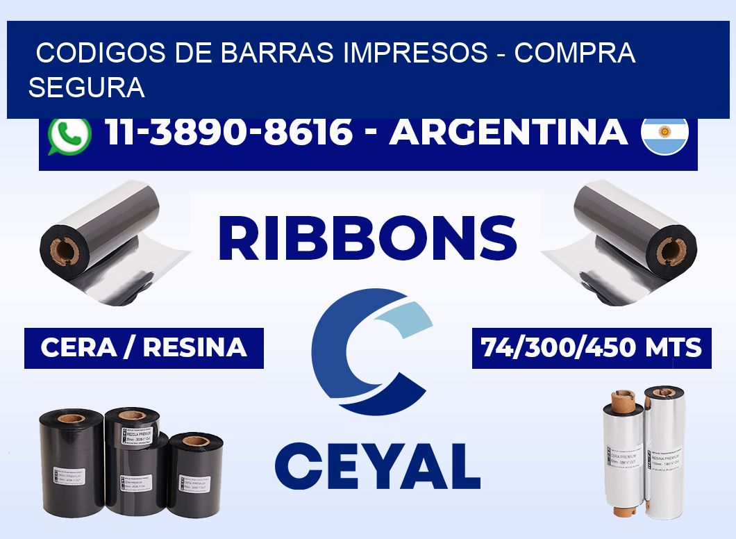 CODIGOS DE BARRAS IMPRESOS - Compra segura