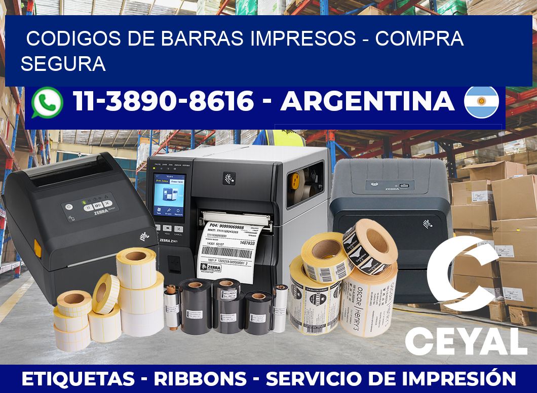 CODIGOS DE BARRAS IMPRESOS – Compra segura