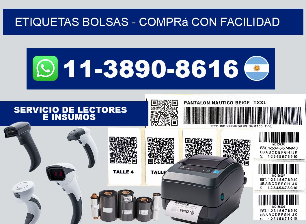 ETIQUETAS BOLSAS - Comprá con facilidad