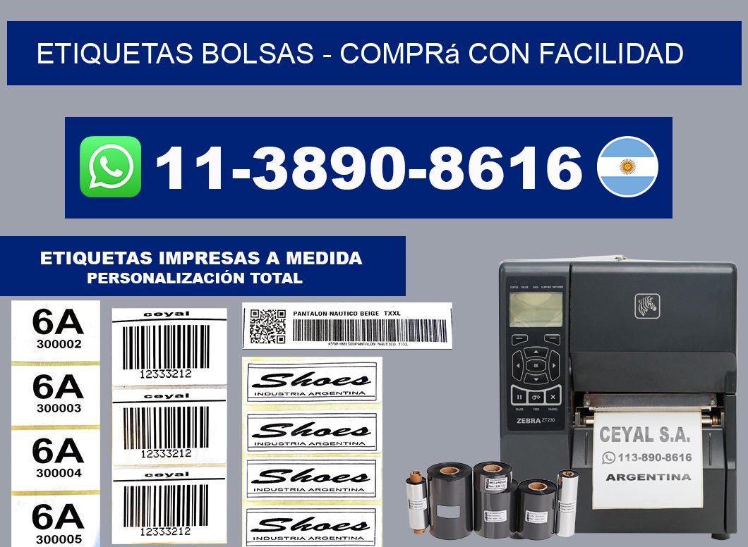 ETIQUETAS BOLSAS - Comprá con facilidad