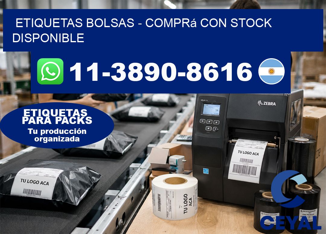 ETIQUETAS BOLSAS - Comprá con stock disponible