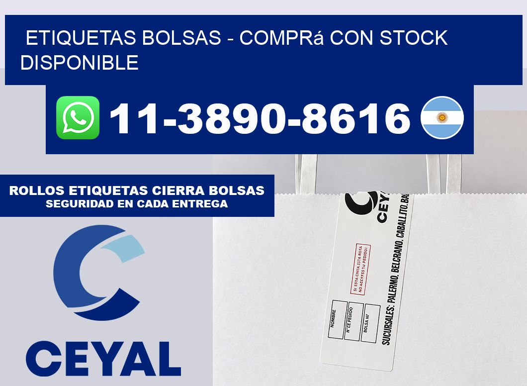 ETIQUETAS BOLSAS - Comprá con stock disponible