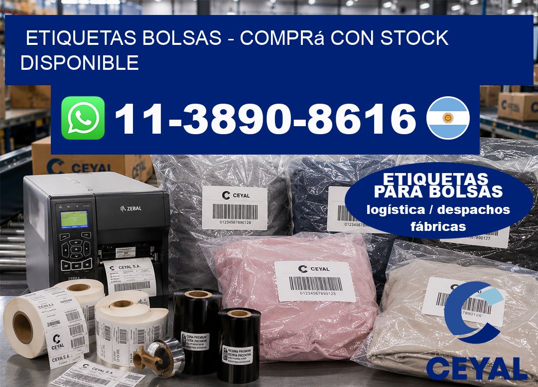 ETIQUETAS BOLSAS – Comprá con stock disponible