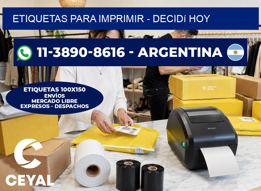 ETIQUETAS PARA IMPRIMIR – Decidí hoy