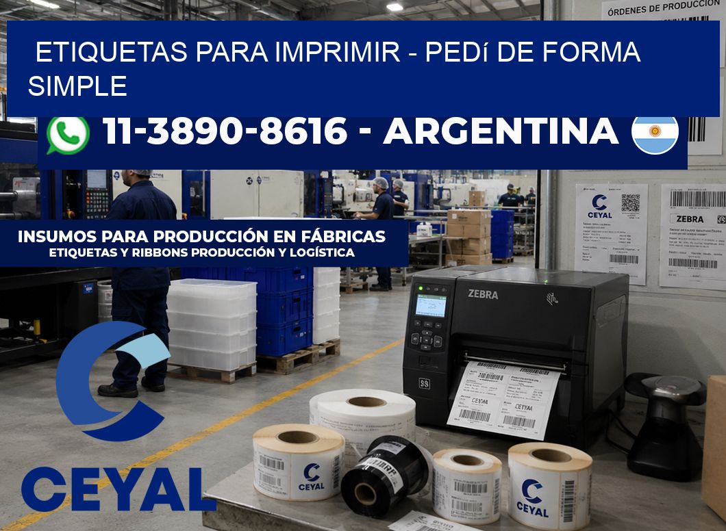 ETIQUETAS PARA IMPRIMIR – Pedí de forma simple