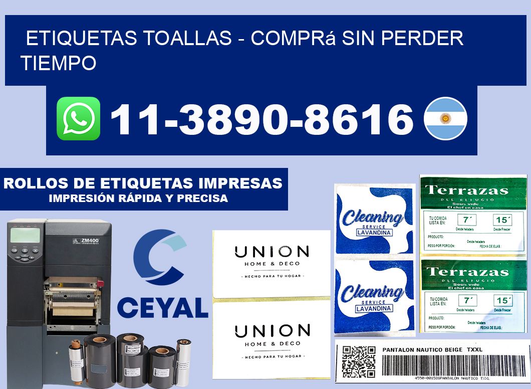 Etiquetas Toallas - Comprá sin perder tiempo