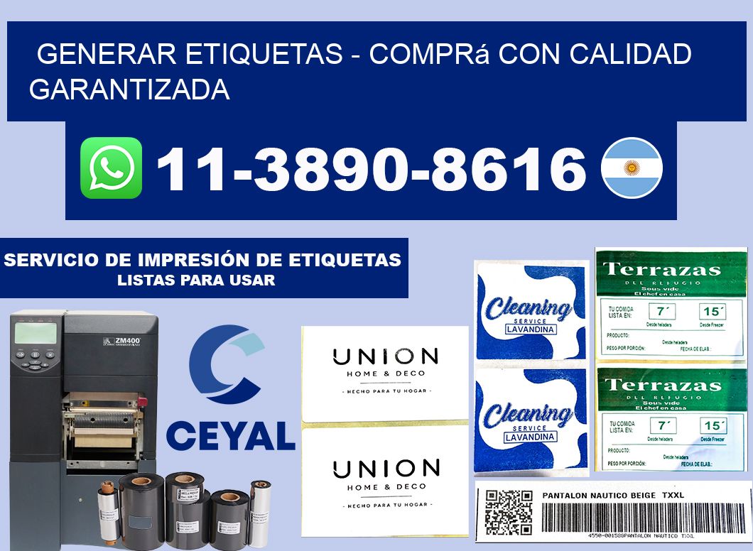 GENERAR ETIQUETAS - Comprá con calidad garantizada