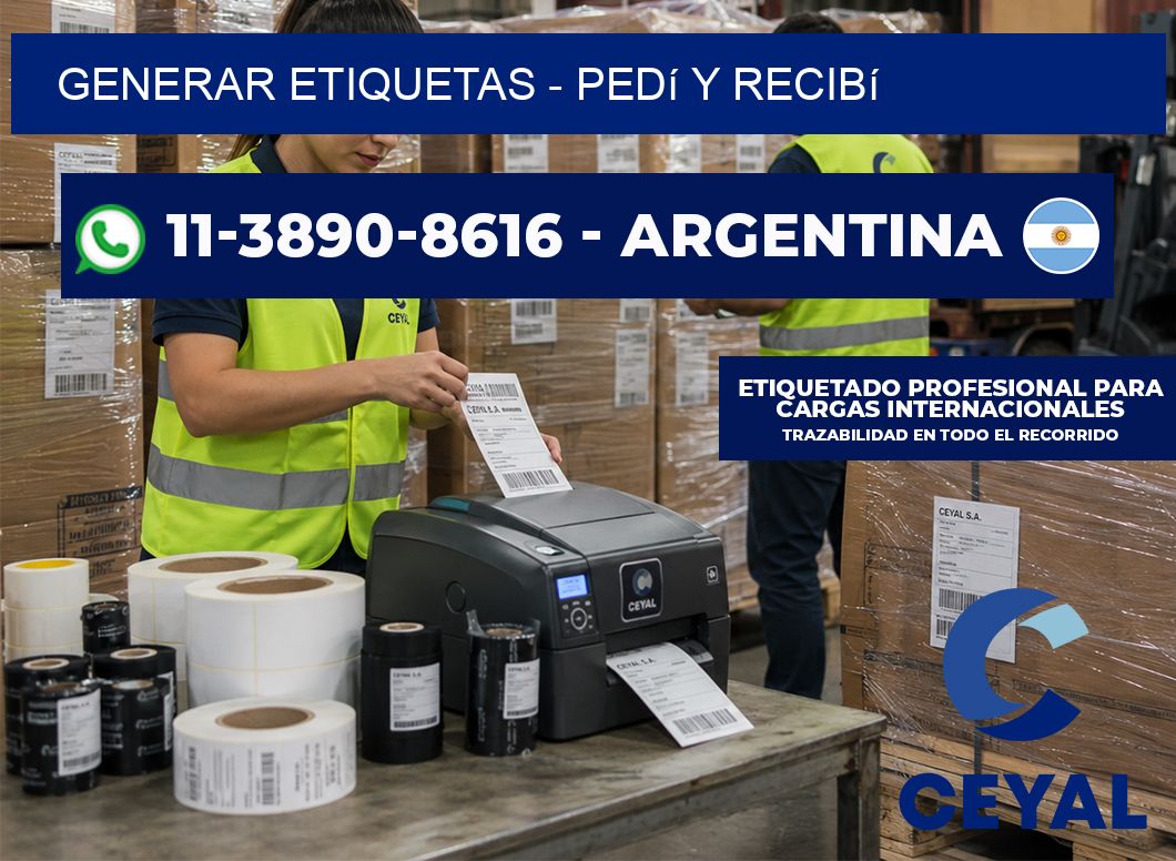 GENERAR ETIQUETAS - Pedí y recibí