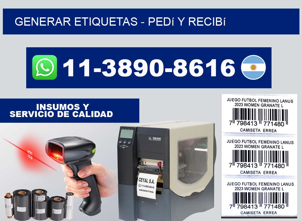 GENERAR ETIQUETAS - Pedí y recibí
