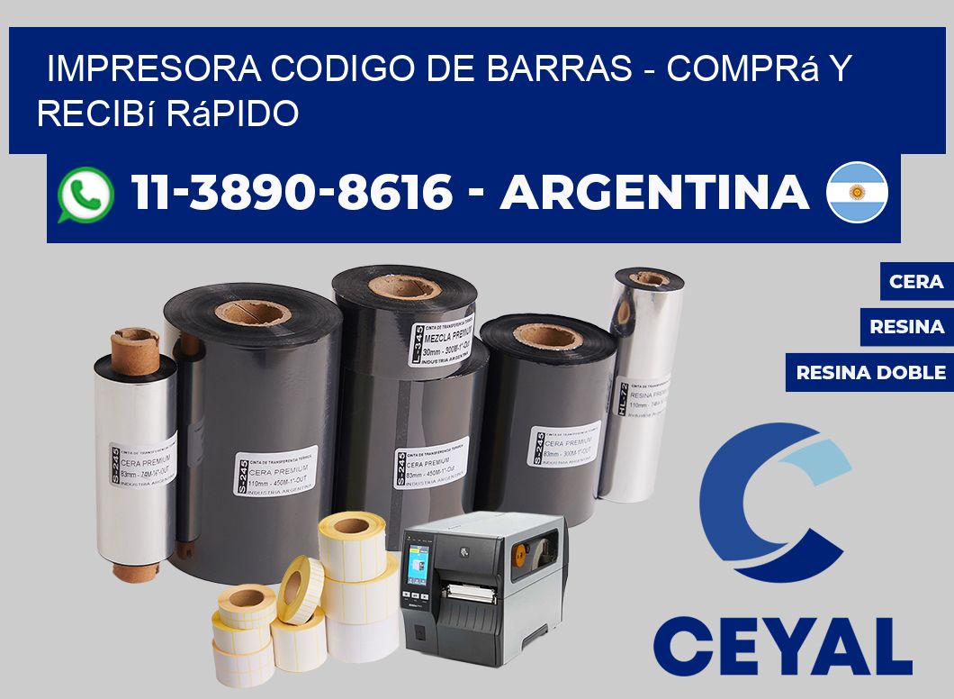 IMPRESORA CODIGO DE BARRAS - Comprá y recibí rápido