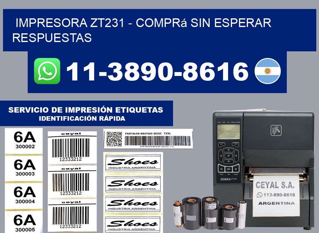 IMPRESORA ZT231 - Comprá sin esperar respuestas