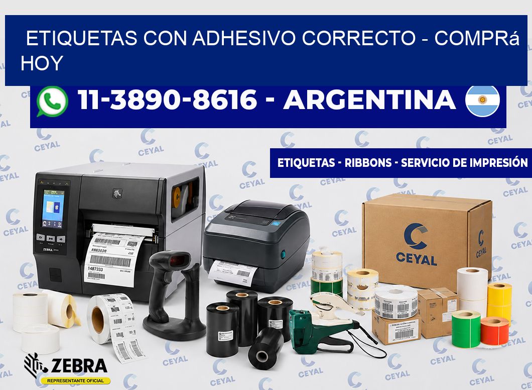 ETIQUETAS CON ADHESIVO CORRECTO - Comprá hoy