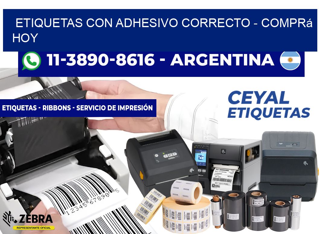 ETIQUETAS CON ADHESIVO CORRECTO - Comprá hoy