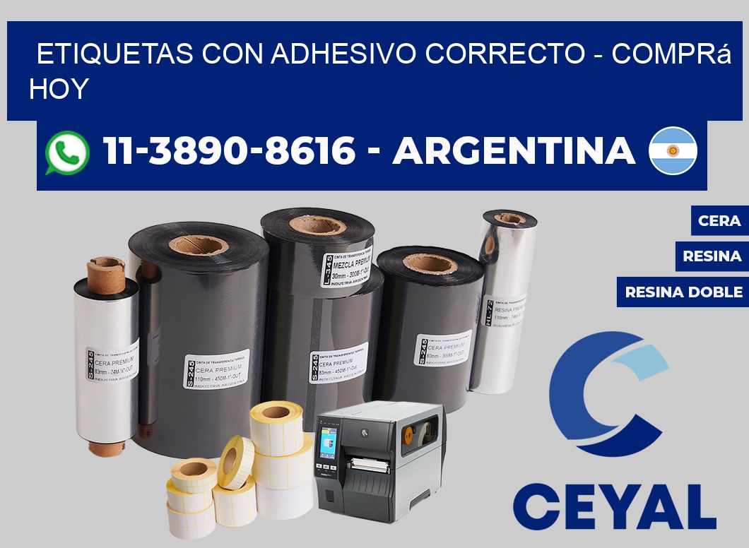 ETIQUETAS CON ADHESIVO CORRECTO - Comprá hoy