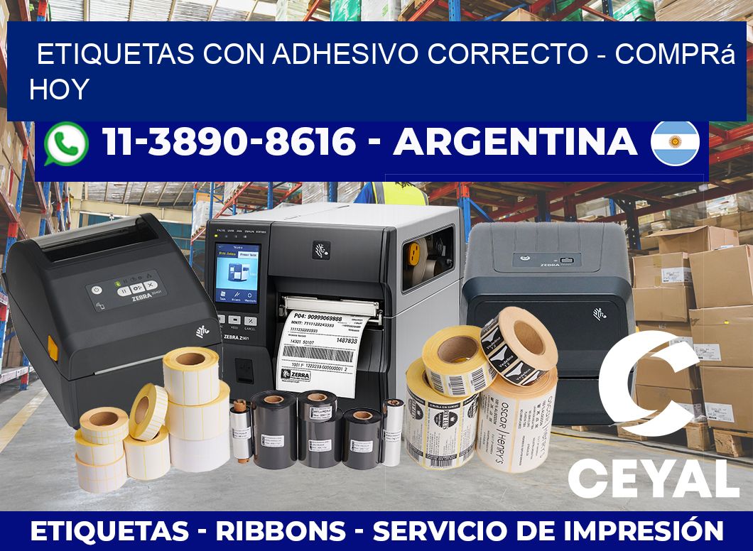 ETIQUETAS CON ADHESIVO CORRECTO – Comprá hoy