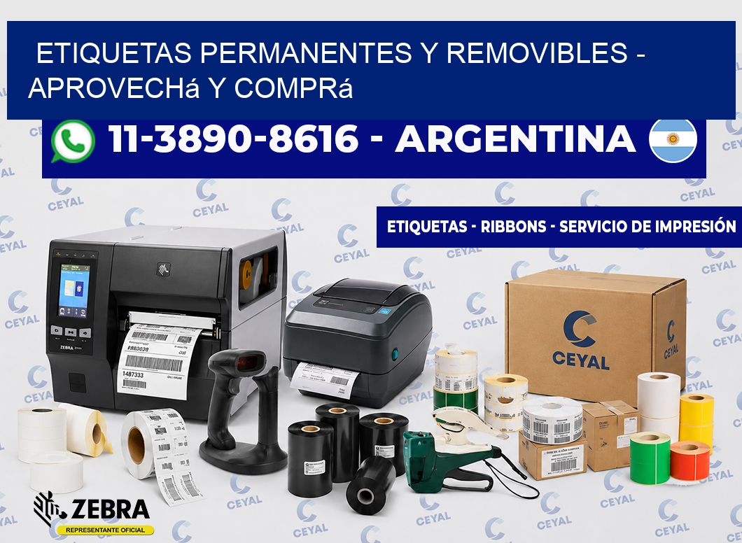 ETIQUETAS PERMANENTES Y REMOVIBLES – Aprovechá y comprá