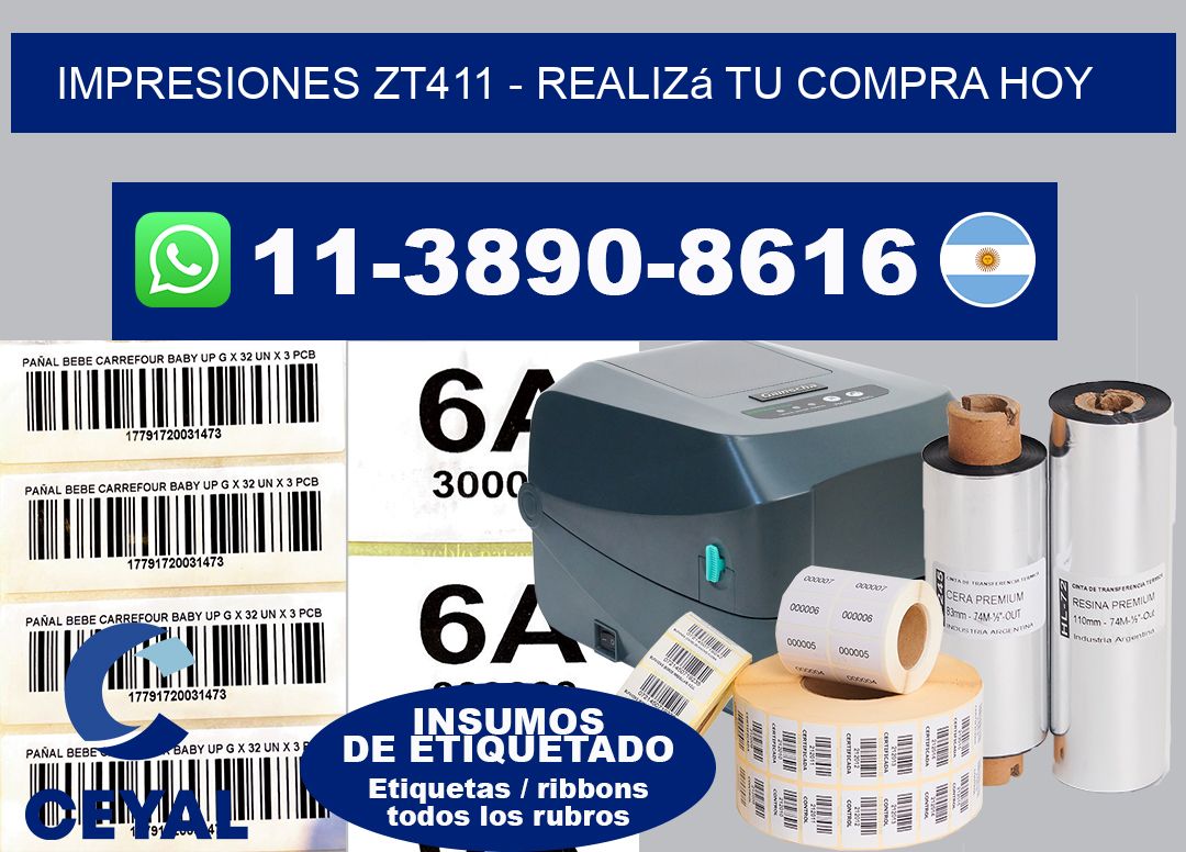 Impresiones ZT411 - Realizá tu compra hoy