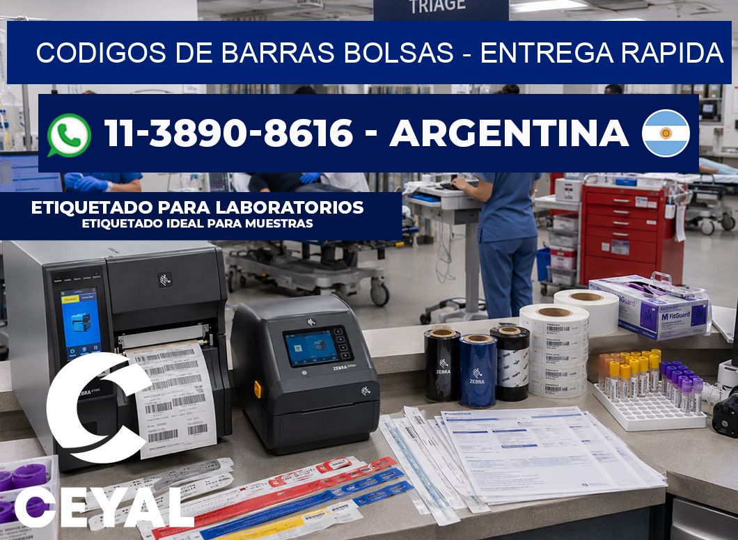 codigos de barras bolsas - entrega rapida