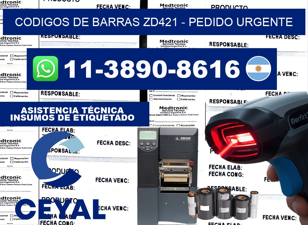 codigos de barras zd421 - Pedido urgente